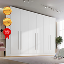 Ver imagem 6 de Guarda Roupa Casal Grande 100% MDF 6 Portas 6 Gavetas Paris Plus Branco