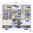 Ver imagem 3 de Guarda Roupa Casal Grande 100% MDF 6 Portas 6 Gavetas Paris Plus Branco
