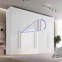 Ver mais imagens de Guarda Roupa Casal Grande 100% MDF 6 Portas 6 Gavetas Paris Plus Branco