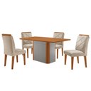 Ver imagem 2 de Mesa de Jantar Isadora Tampo 120cm Mdf Canto Copo e 4 Cadeiras Melissa Moderna Mobilia