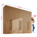 Ver imagem 4 de Guarda Roupa Casal MDF 6 Portas 6 Gavetas Paris Plus Marrom/Cinamomo