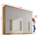Ver imagem 5 de Guarda Roupa Casal Grande 100% MDF 6 Portas 6 Gavetas Paris Plus Marrom/Cinamomo/Off White