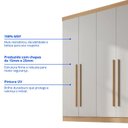 Ver imagem 7 de Guarda Roupa Casal Grande 100% MDF 6 Portas 6 Gavetas Paris Plus Marrom/Cinamomo/Off White