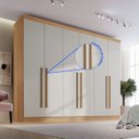 Ver mais imagens de Guarda Roupa Casal Grande 100% MDF 6 Portas 6 Gavetas Paris Plus Marrom/Cinamomo/Off White