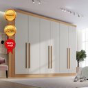Ver imagem 6 de Guarda Roupa Casal Grande 100% MDF 6 Portas 6 Gavetas Paris Plus Marrom/Cinamomo/Off White