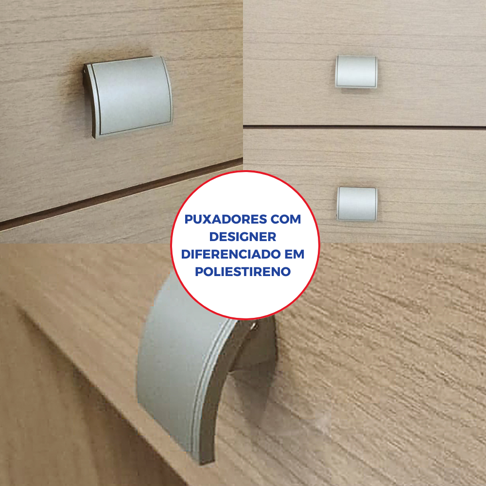 Guarda Roupa Solteiro MDF 4 Portas 3 Gavetas Paris Plus - 5