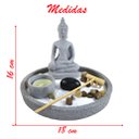 Ver imagem 2 de Terrário Bandeja Areia Altar Jardim Zen Decorativo Porta Vela Incenso Pedra 16cm