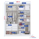 Ver imagem 5 de Guarda Roupa Solteiro MDF 4 Portas 3 Gavetas Paris Plus