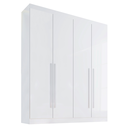 Ver imagem 3 de Guarda Roupa Solteiro MDF 4 Portas 3 Gavetas Paris Plus Branco