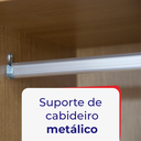 Ver mais imagens de Guarda Roupa Solteiro MDF 4 Portas 3 Gavetas Paris Plus Branco