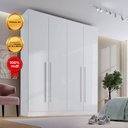 Ver imagem 7 de Guarda Roupa Solteiro 100% MDF 4 Portas 3 Gavetas Paris Plus Branco