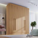 Ver imagem 1 de Guarda Roupa Solteiro 100% MDF 4 Portas 3 Gavetas Paris Plus Marrom/Cinamomo