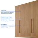 Ver mais imagens de Guarda Roupa Solteiro 100% MDF 4 Portas 3 Gavetas Paris Plus Marrom/Cinamomo