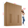 Guarda Roupa Solteiro MDF 4 Portas 3 Gavetas Paris Plus - 6