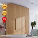 Ver imagem 7 de Guarda Roupa Solteiro 100% MDF 4 Portas 3 Gavetas Paris Plus Marrom/Cinamomo