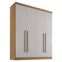 Ver imagem 4 de Guarda Roupa Solteiro 100% MDF 4 Portas 3 Gavetas Paris Plus Marrom/Cinamomo/Off White