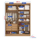 Ver imagem 5 de Guarda Roupa Solteiro MDF 4 Portas 3 Gavetas Paris Plus