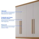 Ver mais imagens de Guarda Roupa Solteiro 100% MDF 4 Portas 3 Gavetas Paris Plus Marrom/Cinamomo/Off White