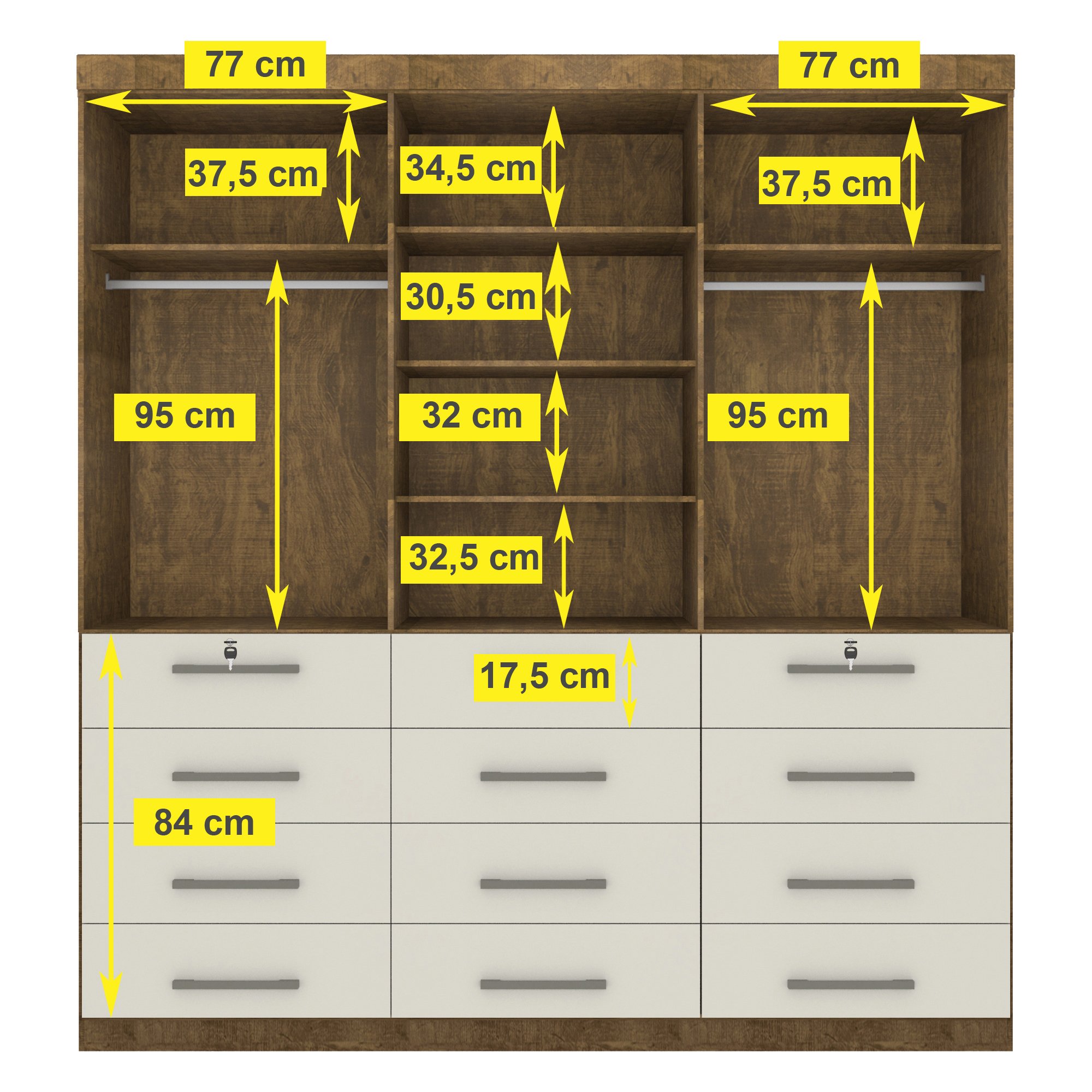 Guarda Roupa Casal 6 Portas 12 Gavetas Marselha - 5