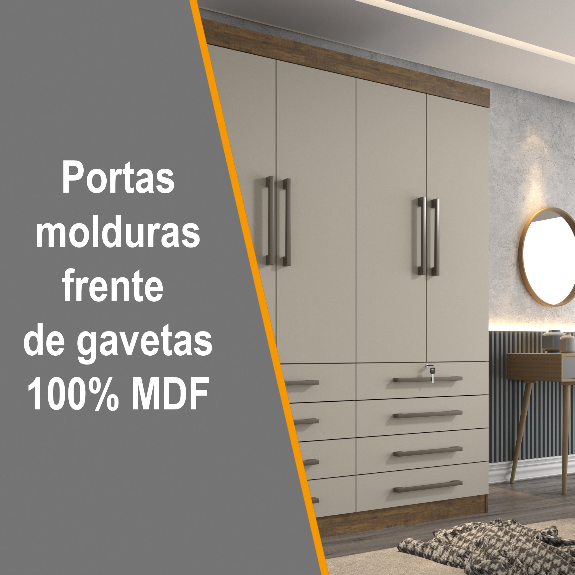 Guarda Roupa Casal 6 Portas 12 Gavetas Marselha - 13