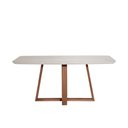 Ver imagem 1 de Mesa de Jantar Bennett C/ Vidro 180 Cm - Natural C/ Vidro Off White