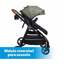 Carrinho de Bebe 3 em 1 Apolo Verde- Passear Baby - 4