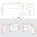 Ver imagem 4 de Mesa de Escritório Escrivaninha em L com Tampo Giratório e 2 Gavetas - Notável Móveis