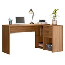 Ver imagem 6 de Mesa de Escritório Escrivaninha em L Notavel com Tampo Giratório e 2 Gavetas