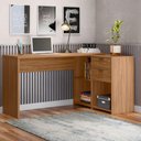 Ver imagem 1 de Mesa de Escritório Escrivaninha em L Notavel Com Tampo Giratório e 2 Gavetas Freijó Trend