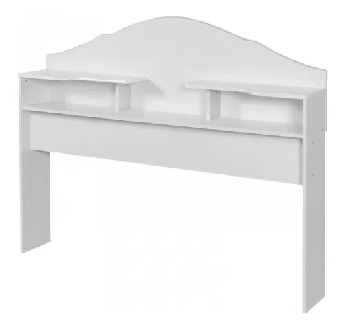 Cabeceira Para Cama Box Casal 2 Nichos Evelyn 100% MDF Branca - 4