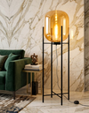 Ver imagem 2 de Luminária de Chão Piso 140cm Globo Vidro Âmbar Coluna Pedestal Moderno Industrial Lv-amb-4 Gimpo