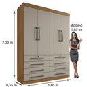 Ver imagem 4 de Guarda Roupa Casal 4 Portas 8 Gavetas Marselha