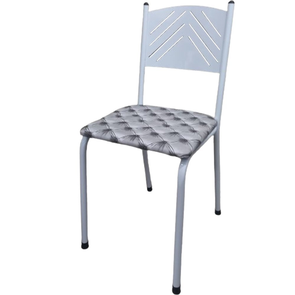 Kit 2 Cadeira Cozinha Jantar Metal Tubular Almofadada Medcombo Branco Estrutura Branca com Assento C - 2
