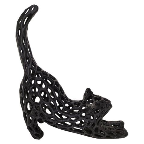 Gato 3d Vazado Enfeite Objeto Decorativo Decoração Preto