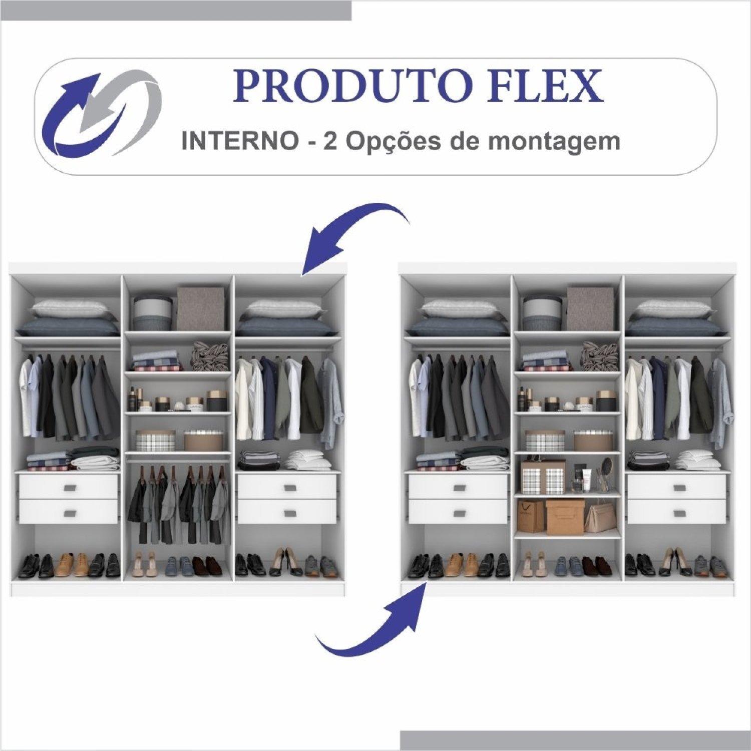 Guarda Roupa Casal MDF 6 Portas 4 Gavetas Ipanema - 8