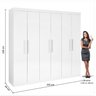 Guarda Roupa Casal MDF 6 Portas 4 Gavetas Ipanema - 6