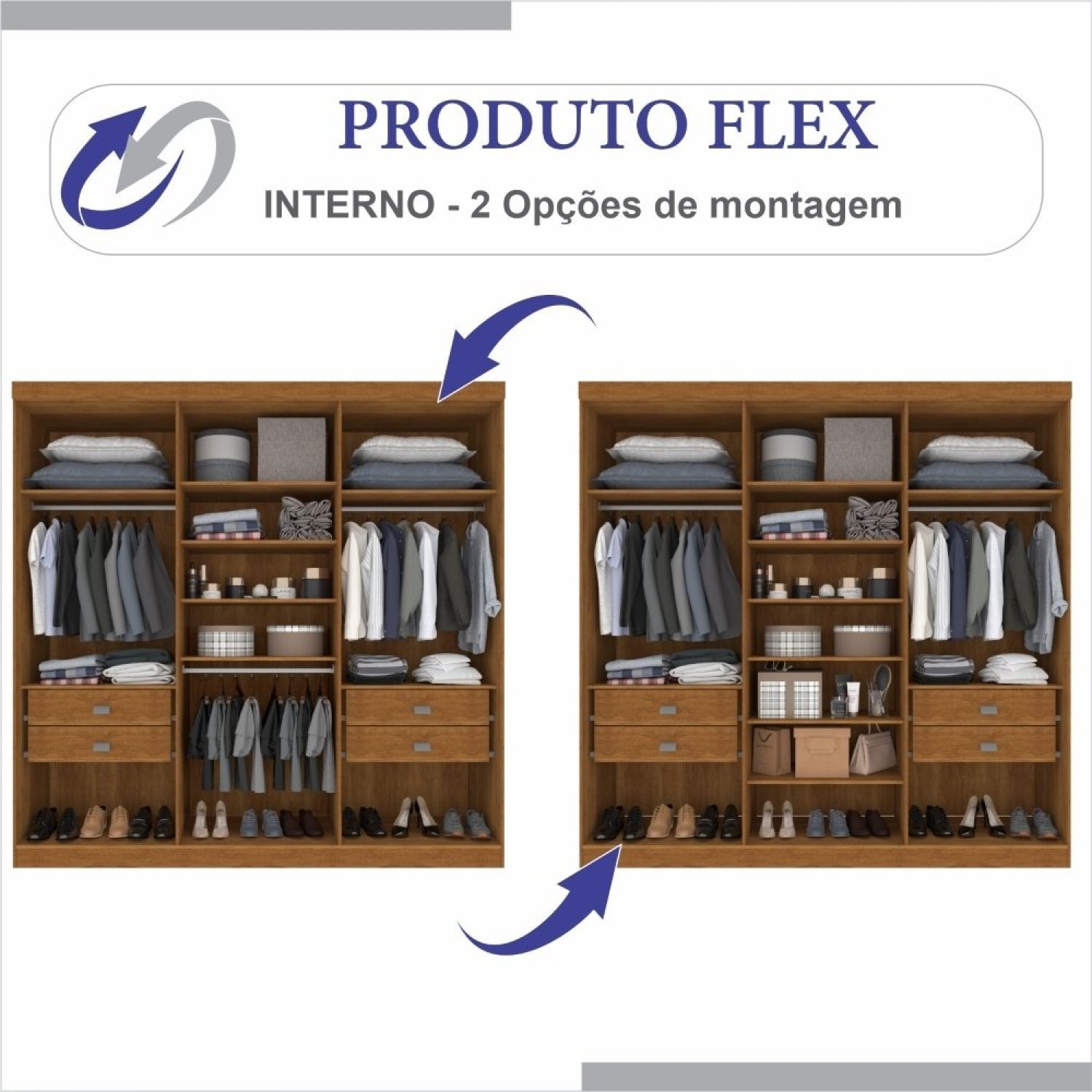 Guarda Roupa Casal MDF 6 Portas 4 Gavetas Ipanema - 7