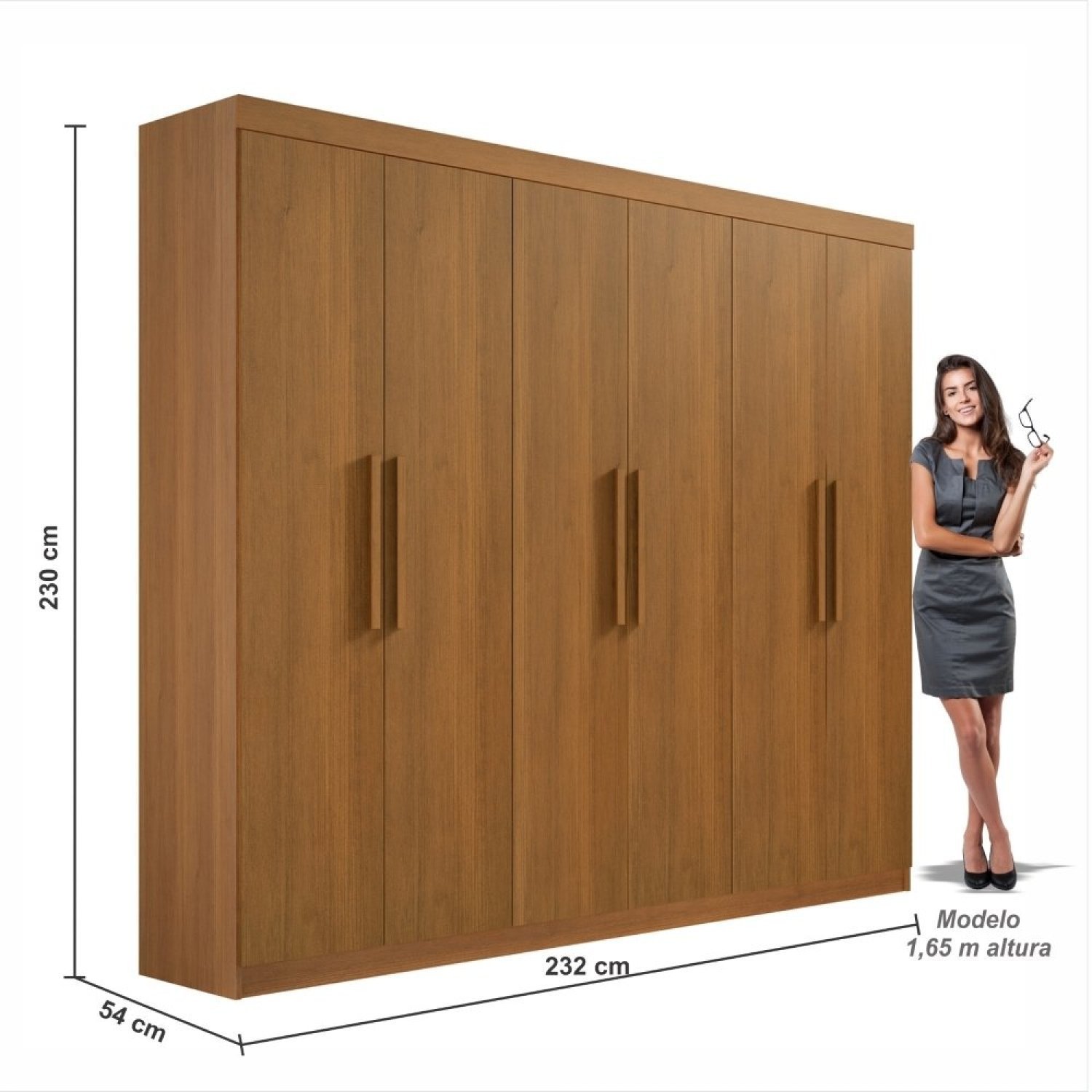 Guarda Roupa Casal MDF 6 Portas 4 Gavetas Ipanema - 5