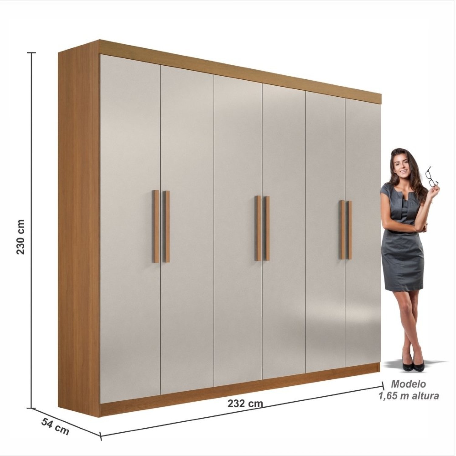 Guarda Roupa Casal MDF 6 Portas 4 Gavetas Ipanema - 5