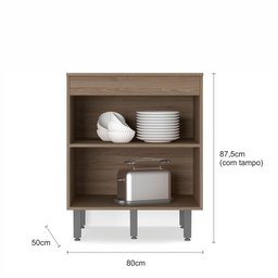 Balcão com Tampo 2 Portas 70 cm Barcelona Poliman - 3