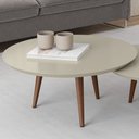 Ver imagem 3 de Mesa de Centro Redonda Pés Madeira Luna 670 Off White - Patrimar