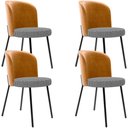 Ver imagem 1 de Kit 4 Cadeiras Sala de Jantar Estofada Gavi L02 Couríssimo Whisky Pied Poule - Lyam Decor