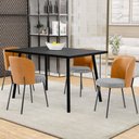 Ver imagem 2 de Kit 4 Cadeiras Sala de Jantar Estofada Gavi L02 Couríssimo Whisky Pied Poule - Lyam Decor
