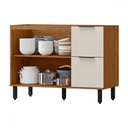 Ver imagem 2 de Balcão de Cozinha para Pia Toscana 2 Portas 2 Gavetas 100% Mdf Freijó/off White Bto03 - Mx Móveis