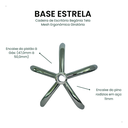 Ver imagem 5 de Base Estrela Cromada Aço Cadeira Begônia Secretária