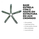 Ver imagem 3 de Base Estrela Cromada Aço Cadeira Begônia Secretária