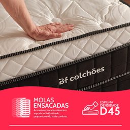 Colchão Casal Molas Ensacadas Firme de Pillow Espuma D45 138x188x26 Bf Colchões - 6