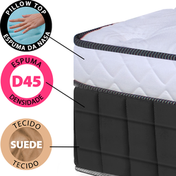 Colchão Casal Molas Ensacadas Firme de Pillow Espuma D45 138x188x26 Bf Colchões - 4