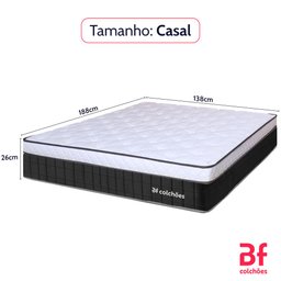 Colchão Casal Molas Ensacadas Firme de Pillow Espuma D45 138x188x26 Bf Colchões - 7