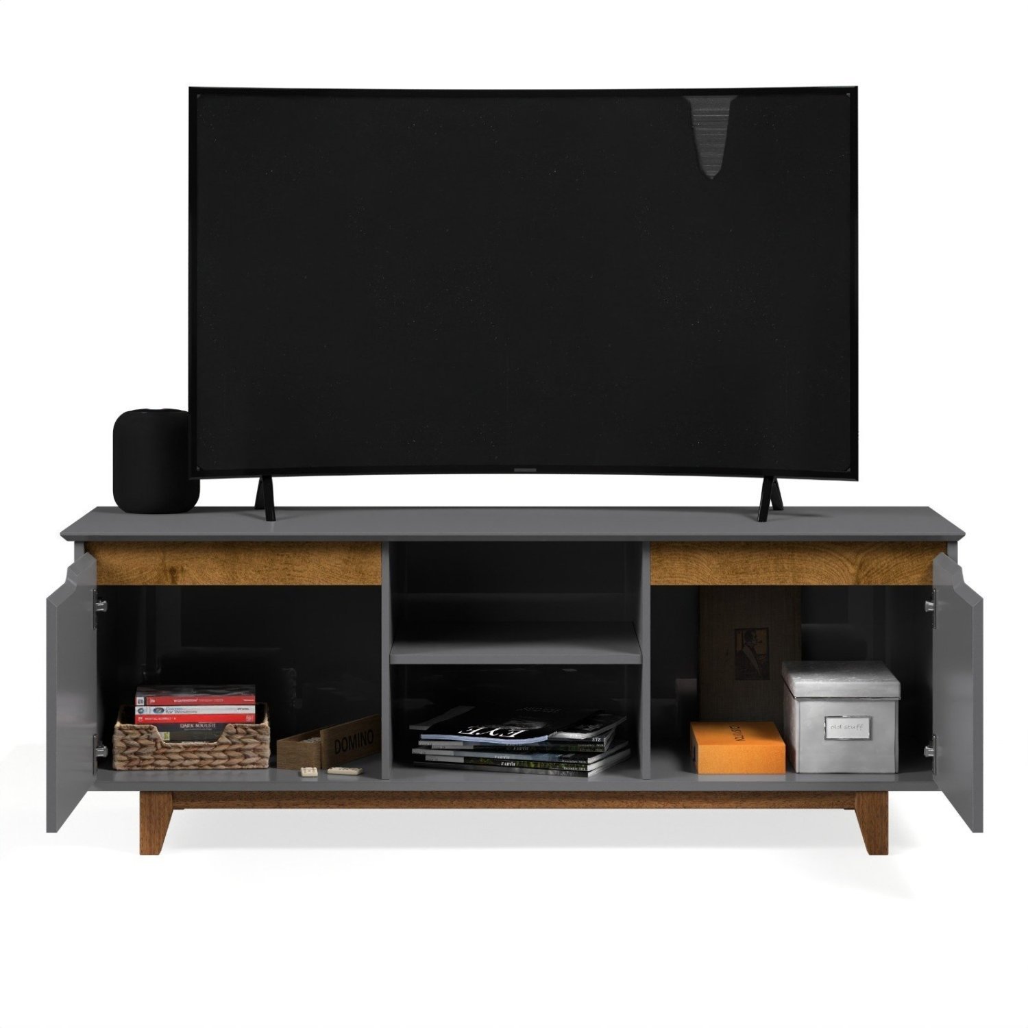 Rack para TV até 55 Polegadas Retrô Pés em Madeira Flow - 3